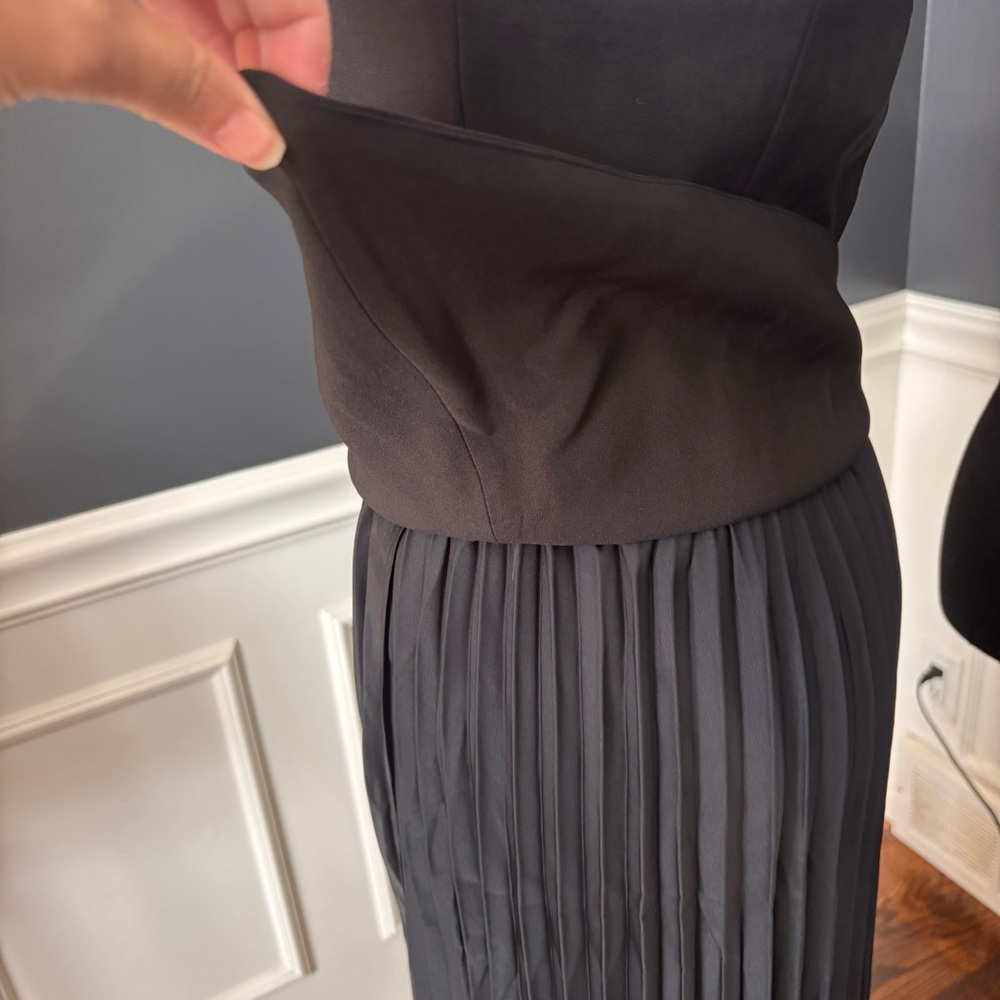 Commense Black Strapless Pleated Dress - Picture 8 of 10